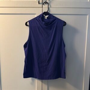 Athleta Blue Sleeveless Tank Top mock neck